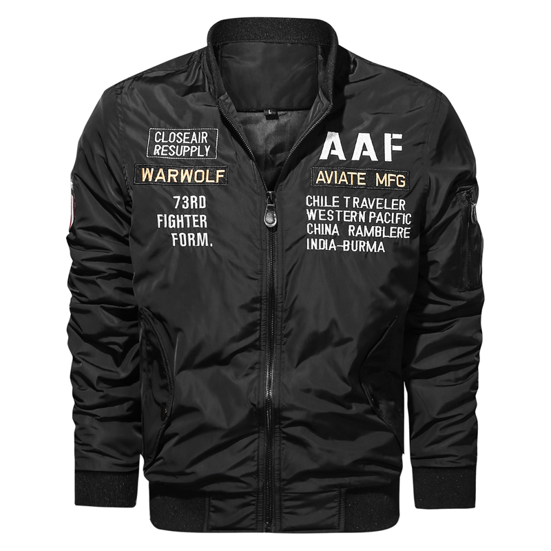 Bomber Jacket Men Letter Autumn Lightweight Bomber Jacket Casual Coat Military Style Pilot Jacket Slim Fit Windbreaker Plus Size 201127