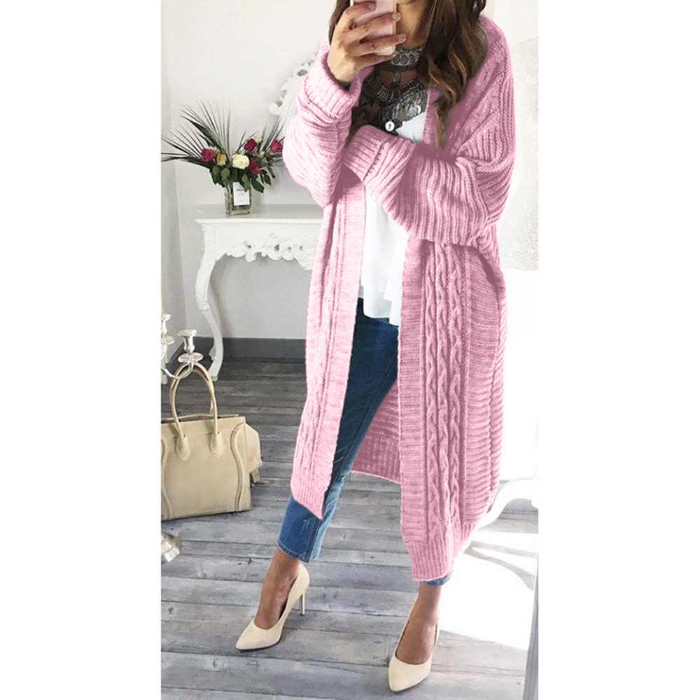 Umeko Autumn and Winter Women's Fashion Casual solid long sleeve pockets Oversized Clothing Knitted Cardigan Clothes coat 201031