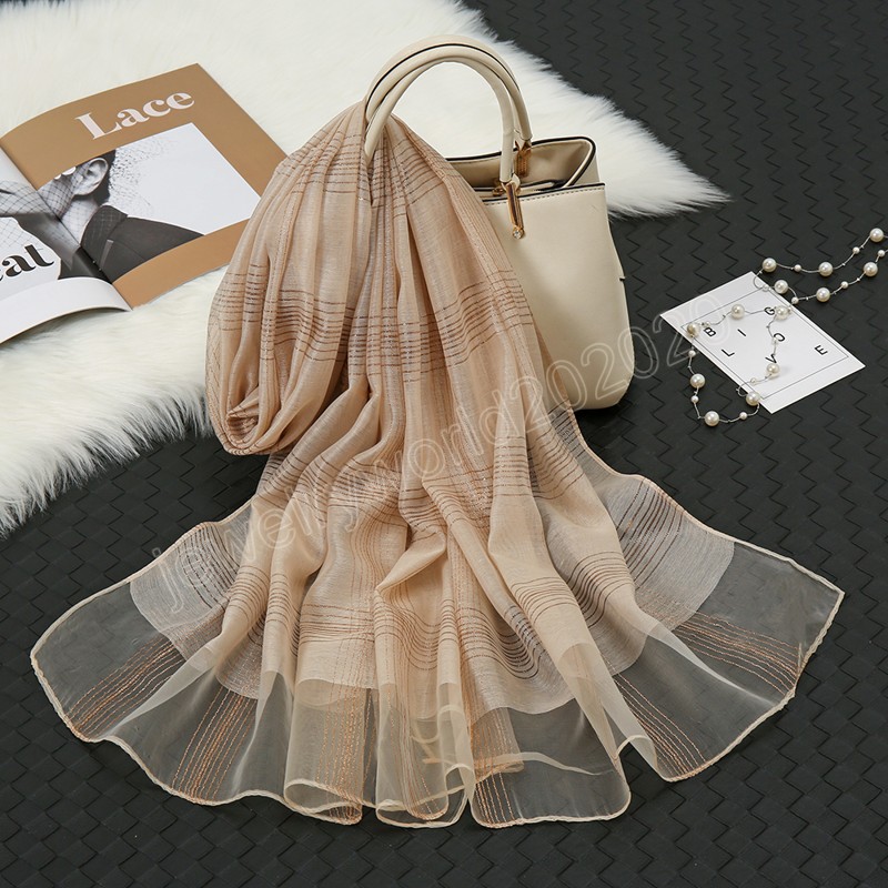 Scarf Women Turban Shawl Headscarf Elegant Scarves Silk Hijab Turbans Head for Women Gifts