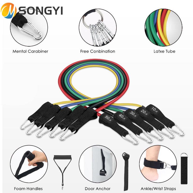 SONGYI Multi-function 11Pcs 150 Lb Stretch Rope Elastic Resistance Fitness Bands Set Stretch Training Gyms Workout Pull Rope Y99
SONGYI Multi-function 11Pcs 150 Lb Stretch Rope Elastic Resistance Fitness Bands Set Stretch Training Gyms Workout Pull Rope Y99