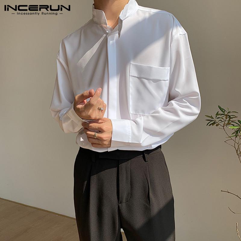 Mens Fashion Stand Collar Shirts Long Sleeve Solid Color Blouse Man Casual Pockets Shirts Korean Style Loose Tops INCERUN -5XL, Black
Mens Fashion Stand Collar Shirts Long Sleeve Solid Color Blouse Man Casual Pockets Shirts Korean Style Loose Tops INCERUN -5XL, Black