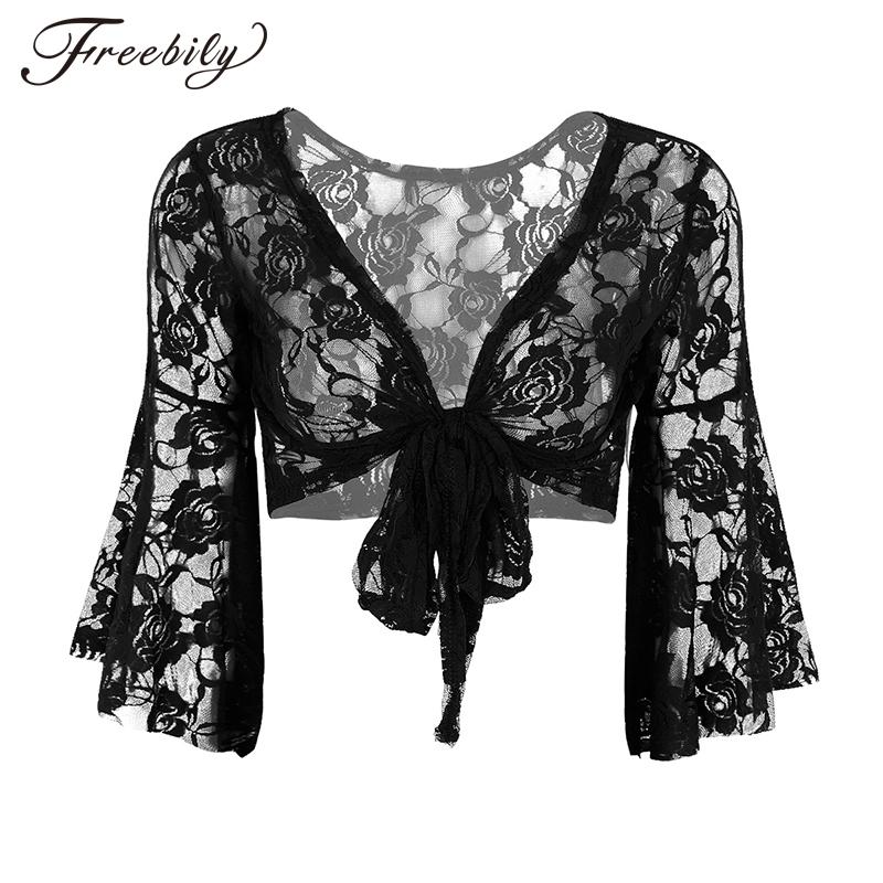 Womens Long Flare Sleeve Butterfly Lace Belly Dance Tops Shrug Gymnastics Cover Up Cardigan Wraps for belly dance class, Black
Womens Long Flare Sleeve Butterfly Lace Belly Dance Tops Shrug Gymnastics Cover Up Cardigan Wraps for belly dance class, Black