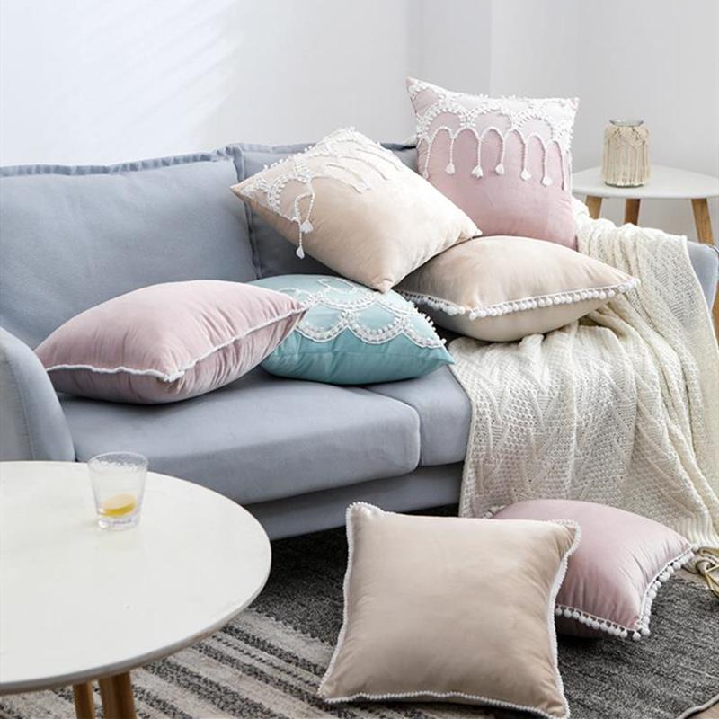 Handmade Cushion Cover Pillowcase Luxury Lace European Tassels Square Pillow Cover 45x45cm Home Decoration Living Room Sofa Car, Blue
Handmade Cushion Cover Pillowcase Luxury Lace European Tassels Square Pillow Cover 45x45cm Home Decoration Living Room Sofa Car, Blue