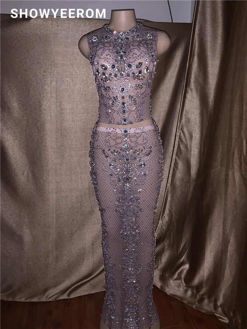 women Mesh Perspective Sparkly Crystals Long Dress Evening Party Rhinestones Dresses Birthday Celebrate Costume Dress, As pic
women Mesh Perspective Sparkly Crystals Long Dress Evening Party Rhinestones Dresses Birthday Celebrate Costume Dress, As pic