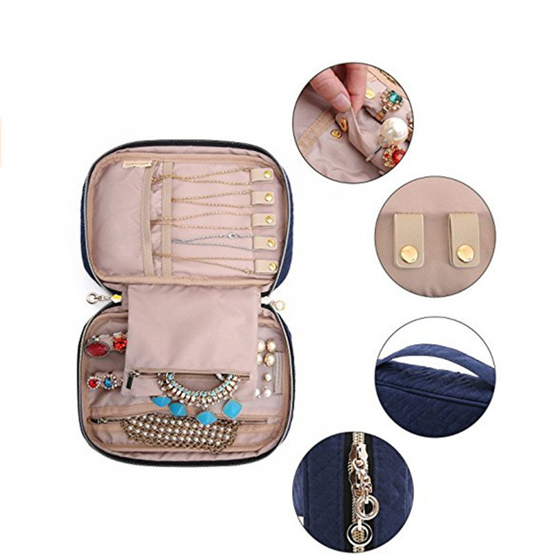 ROMAD Portable Jewelry Packaging Carrying Box Necklace Bracelet Earring Ring Watch Pouch Bag Zipper Display Travel Cases R3 T200602