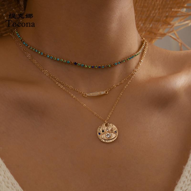 Tocona Luxury Colorful Rhinestone Multi-layer Eyes Pendant Necklace for Women Gold Arrow Alloy Metal Bohemian Jewelry 135781
Tocona Luxury Colorful Rhinestone Multi-layer Eyes Pendant Necklace for Women Gold Arrow Alloy Metal Bohemian Jewelry 135781