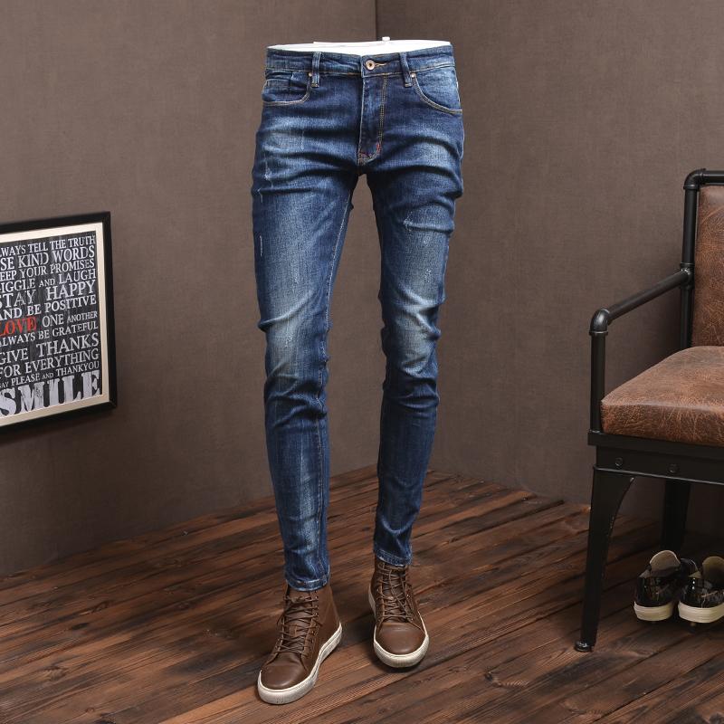 Classic Blue Jeans New Men Stretch Slim Fit Denim Korean Style Simple Moustache Effect Wash Pants
Classic Blue Jeans New Men Stretch Slim Fit Denim Korean Style Simple Moustache Effect Wash Pants