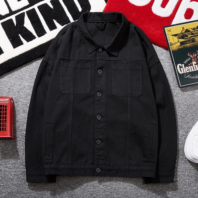 Autumn Men Streetwear black motorcycle Jeans Jackets male Cotton Casual Loose Denim Jacket Outerwear Plus Size 8XL 201118