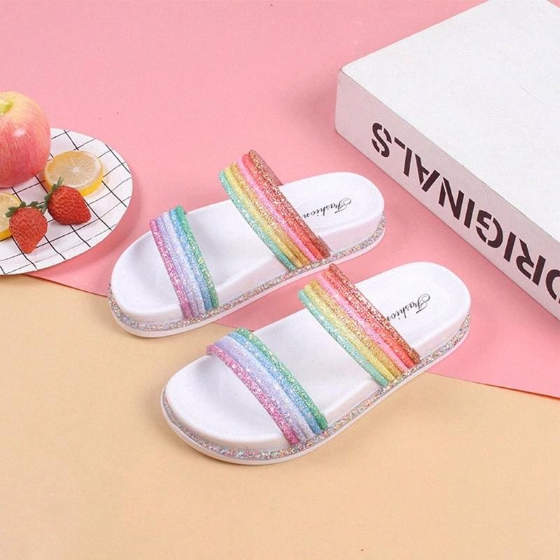 Rainbow Bling Slippers For Women Summer Soft Beach Flat Woman Fashion Colorful Slides Female Home Shoes Ladies Outdoor Footwear #dd6U, Black
Rainbow Bling Slippers For Women Summer Soft Beach Flat Woman Fashion Colorful Slides Female Home Shoes Ladies Outdoor Footwear #dd6U, Black