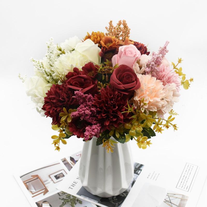 1 bunch of 7 forks Rose chrysanthemum bouquet Home decoration accessories Diy Wedding Artificial flowers dining table Houseplant
1 bunch of 7 forks Rose chrysanthemum bouquet Home decoration accessories Diy Wedding Artificial flowers dining table Houseplant