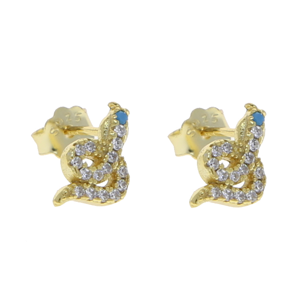 new arrived 100 silver fine snake stud earring with cz paved mini 925 sterling silver tiny animals cute stud wedding earring drop ship