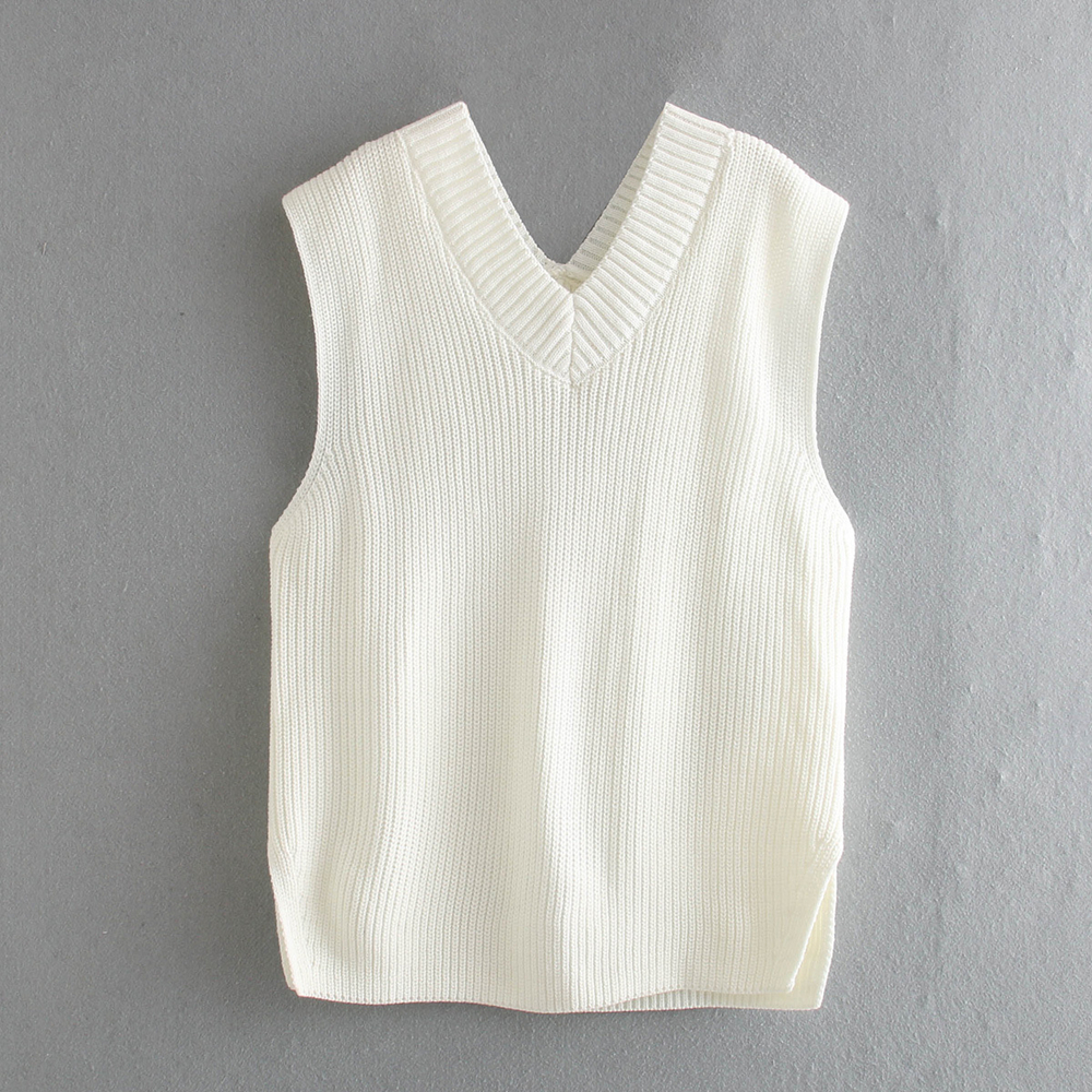 Ladies Knitted Autumn Winter Sweater Women Pullover Casual V Neck Warm Soft Slim Sleeveless Sweaters Female Pull Knitwear Vests 201222
