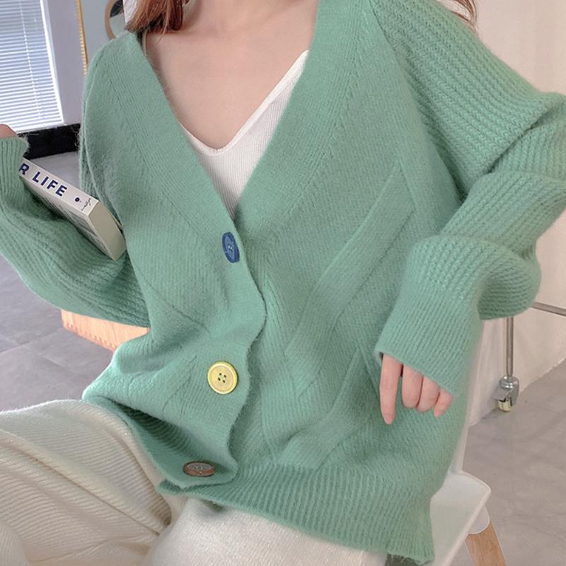 Women Color Button Sweater Plush Cardigan Solid Color Autumn And Winter Fashion Casual Korean Simple, Blue
Women Color Button Sweater Plush Cardigan Solid Color Autumn And Winter Fashion Casual Korean Simple, Blue