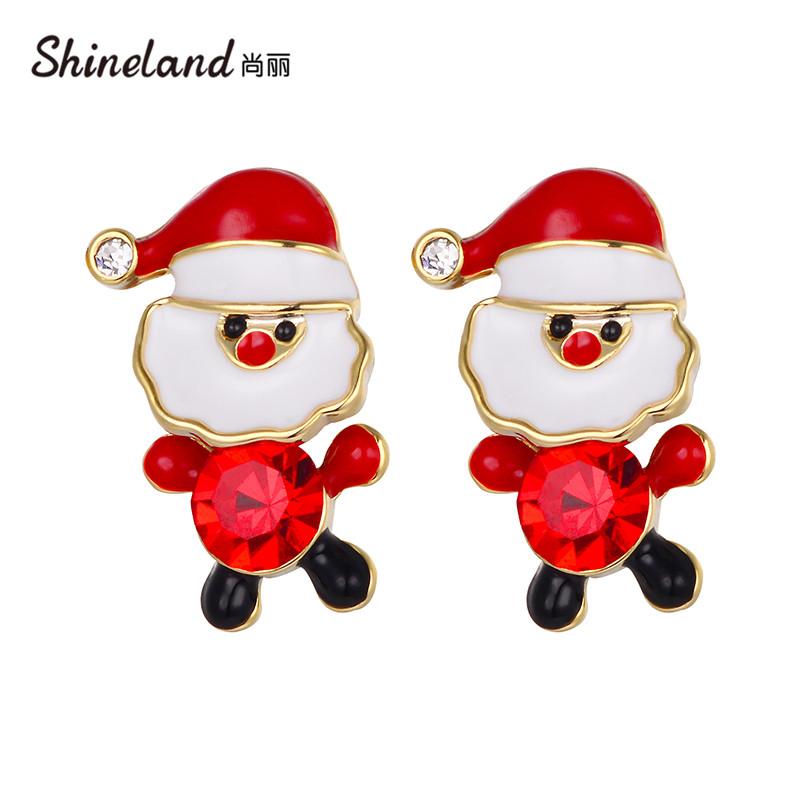 Shineland 2021 New Year Gift Lovely Santa Claus Stud Earrings Red Crystal White Enamel For Child Lady Cute Christmas Jewelry
Shineland 2021 New Year Gift Lovely Santa Claus Stud Earrings Red Crystal White Enamel For Child Lady Cute Christmas Jewelry