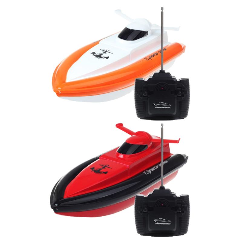 27Mhz Kids High-Speed RC Toy Remote Control Boat with 2 Motors, Red