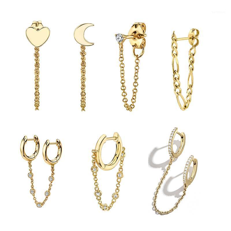 1pcs Ear Piercing Gold Moon Heart Long Chain Stud Earrings For Women Fashion CZ Tassel Double Circle Huggies Jewelry 20201
1pcs Ear Piercing Gold Moon Heart Long Chain Stud Earrings For Women Fashion CZ Tassel Double Circle Huggies Jewelry 20201