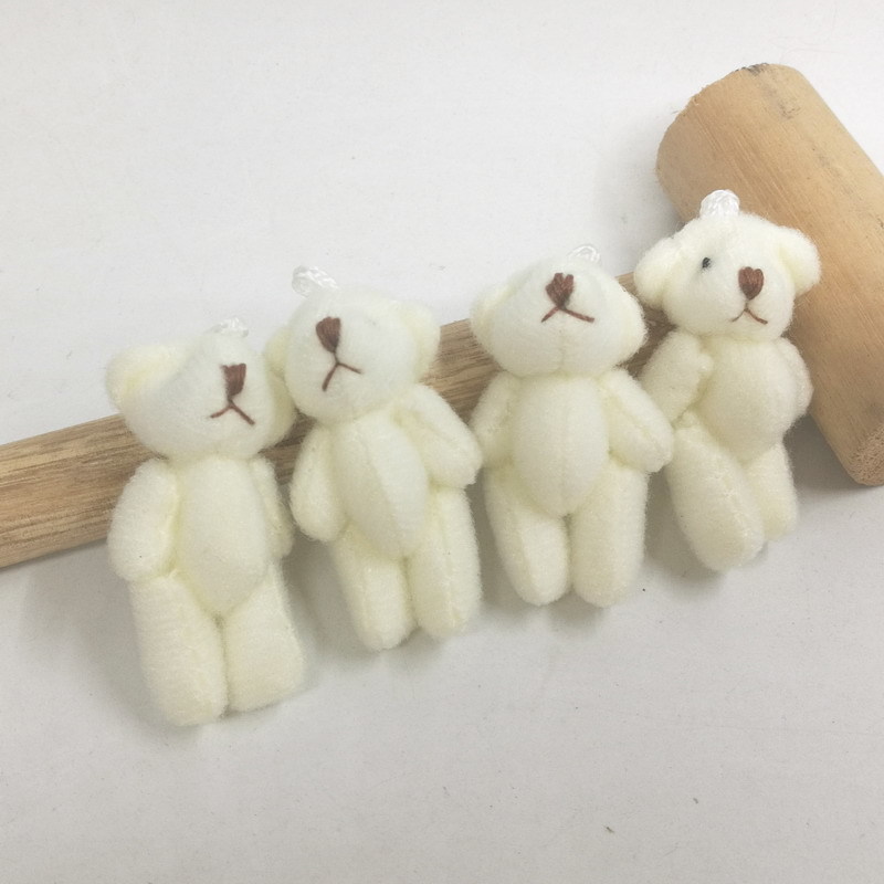 Wholesale 60pcs Kawaii Small Joint Teddy Bears Stuffed Plush 4.5CM Toy Teddy-Bear Mini Bear Ted Bears Plush Toys Wedding Gift Y0106