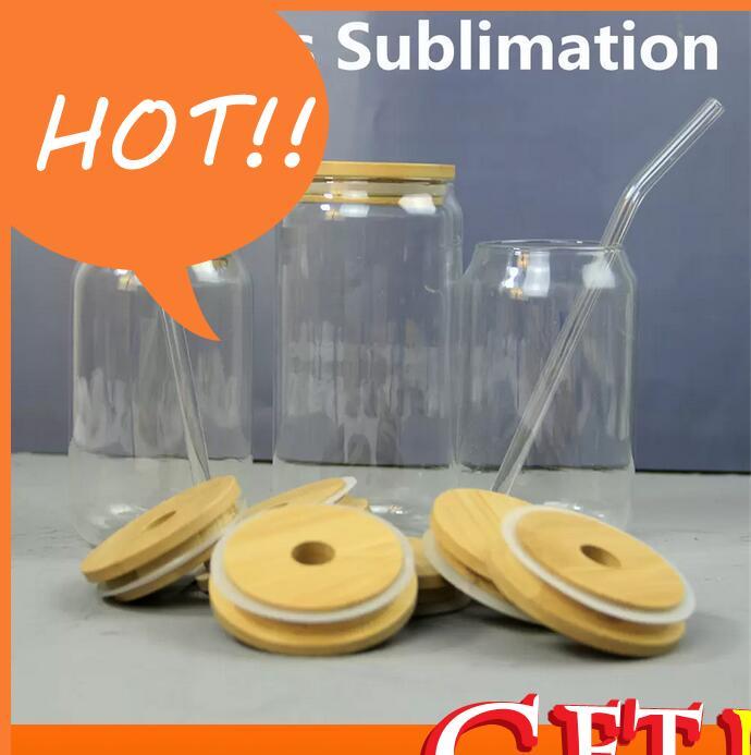 Sublimation Glass Beer Mugs with Bamboo Lid Straw DIY Blanks Frosted Clear Can Shaped Tumblers Cups Heat Transfer 15oz Cocktail Iced Coffee
Sublimation Glass Beer Mugs with Bamboo Lid Straw DIY Blanks Frosted Clear Can Shaped Tumblers Cups Heat Transfer 15oz Cocktail Iced Coffee