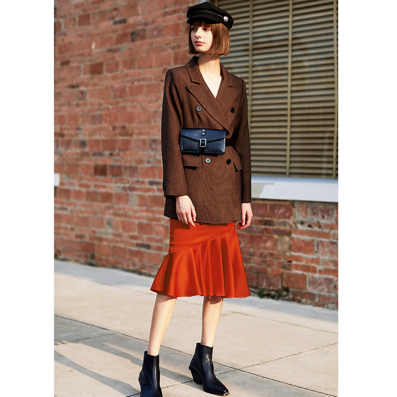 AEL Women Winter Autumn Plaid Woolen Suit Jacket Grace Female Coat Fashion Lattice Slim Waist Office Lady Clothing 201030