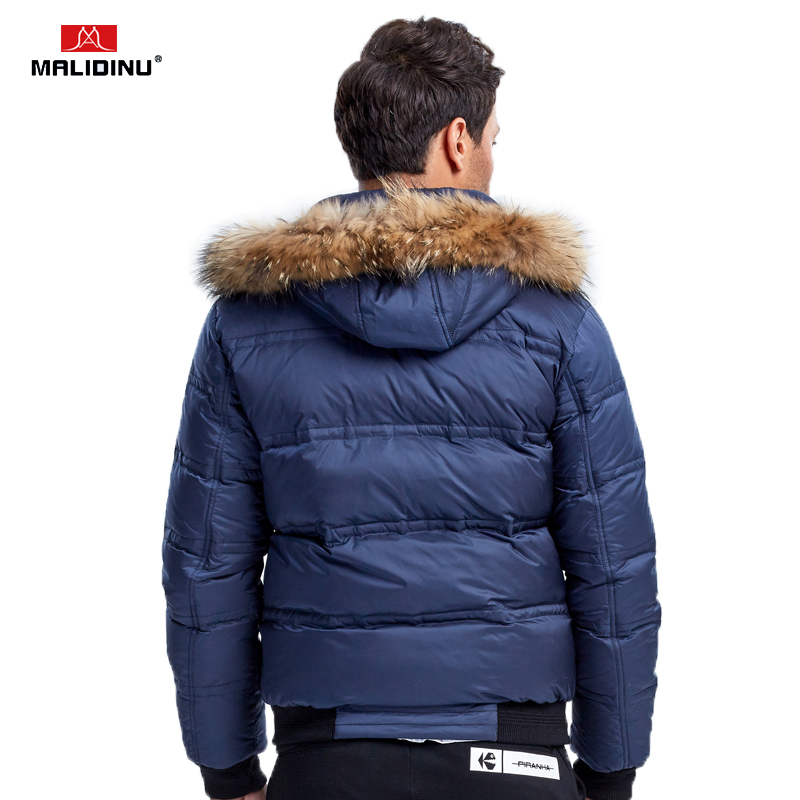 MALIDINU Men Down Jacket Winter Down Coat Thick Warm Winter Jacket Men Real Raccoon Fur Duck Down Jackets Men Wear Coats 201128