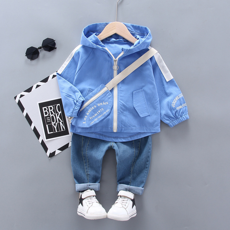 New Spring Autumn Baby Boys Girls Clothes Children Cotton Letter Jacket Pants 2Pcs/sets Toddler Fashion Clothing Kids TracksuitsX1019