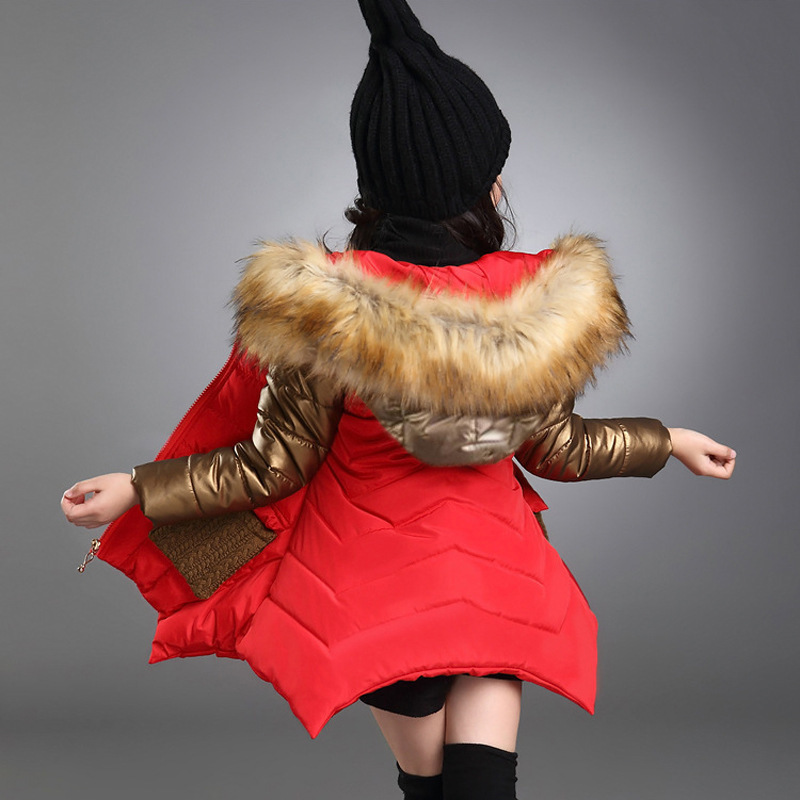 Winter Coat Girl Fashion Kids Jacket For Girls Warm Fur Hooded Thick Coat Girls Cool Cold Outerwear Girl Clothes Parka For Girls LJ201128