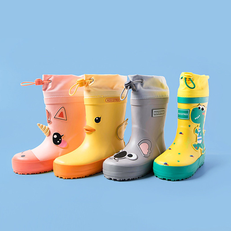 ULKNN Children Rain Boots Kids Girl Cute Printed Rubber Boots Kalosze Dla Dzieci Boy Waterproof Baby Water Shoe Factory LJ200911