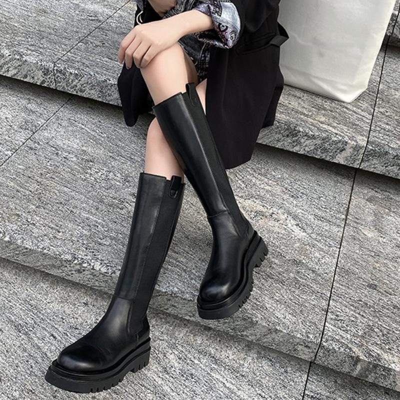 Brand New Tire Skidproof Rubber Sole Slip On Elastic Platform mid-calf Derby Boot Women Shoes Boots Female, Black
Brand New Tire Skidproof Rubber Sole Slip On Elastic Platform mid-calf Derby Boot Women Shoes Boots Female, Black