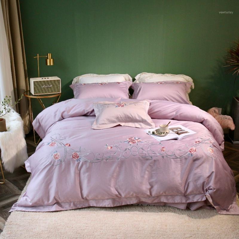 Egyptian cotton 4PCs Luxury Rose Embroidery sheet pillowcase&duvet cover sets, 4pcs bedding sets light purple bedlinens1, As pic
Egyptian cotton 4PCs Luxury Rose Embroidery sheet pillowcase&duvet cover sets, 4pcs bedding sets light purple bedlinens1, As pic