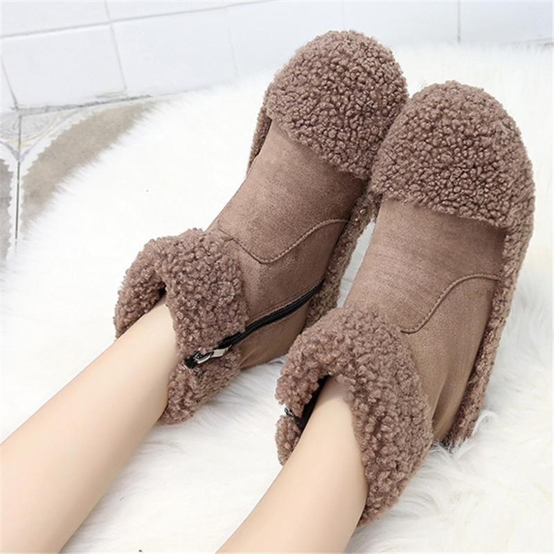 Winter new short boots women plus velvet warm cotton shoes women casual flat-bottomed ankle boots furry snow Q29, Dark brown
Winter new short boots women plus velvet warm cotton shoes women casual flat-bottomed ankle boots furry snow Q29, Dark brown