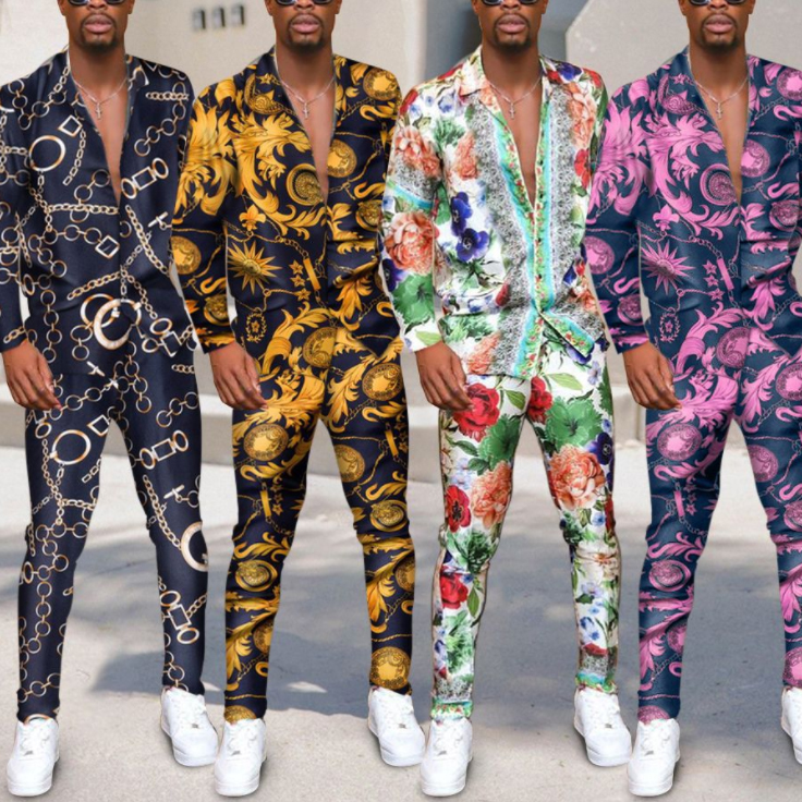 fashion print long Sleeve Loose Suits Set Party Tracksuits men Autumn Hawaii Outfits Two Piece Dress Trousers Suit, Yellow set
fashion print long Sleeve Loose Suits Set Party Tracksuits men Autumn Hawaii Outfits Two Piece Dress Trousers Suit, Yellow set