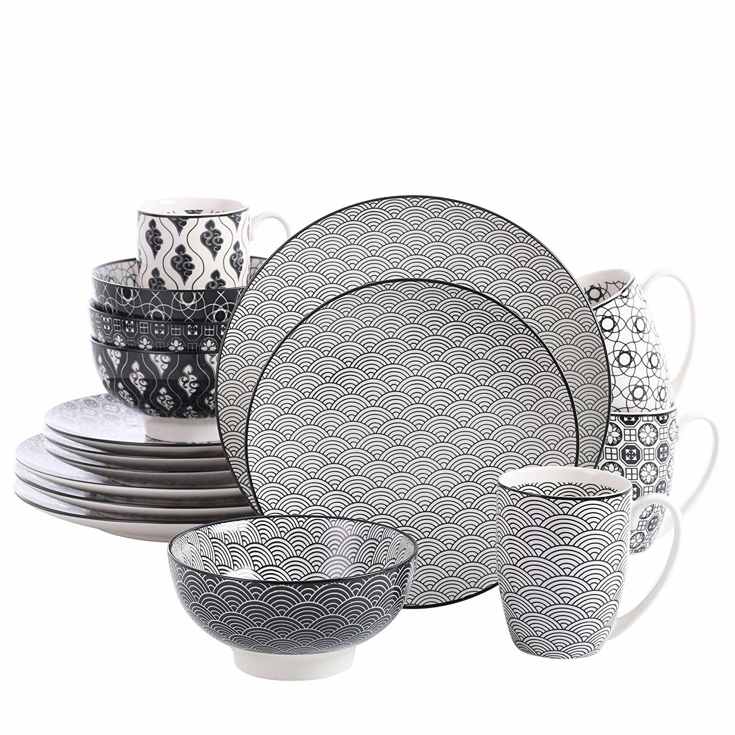 Vancasso Haruka 16-Pieces Porcelain Hand Painted Japanese Style Dinnerware Set with 4*Dinner Plate,Dessert Plate,Bowl,Mug Set C0121
Vancasso Haruka 16-Pieces Porcelain Hand Painted Japanese Style Dinnerware Set with 4*Dinner Plate,Dessert Plate,Bowl,Mug Set C0121