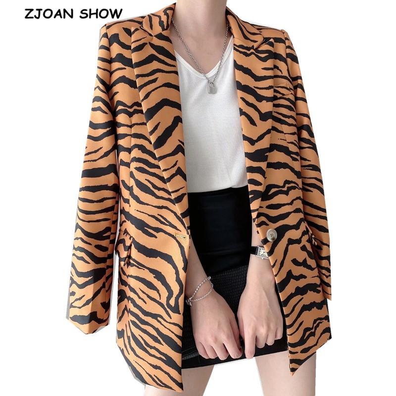 2020 Autumn CHIC One Button Brown Tiger Pattern Print Blazer Vintage BF Style Mid Long Women Suit Coat Loose Femme Coat
2020 Autumn CHIC One Button Brown Tiger Pattern Print Blazer Vintage BF Style Mid Long Women Suit Coat Loose Femme Coat