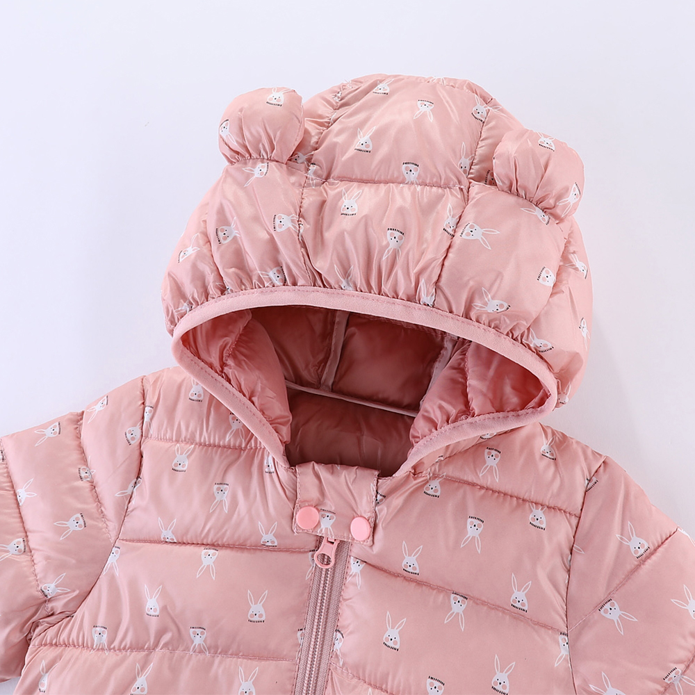 Mudkingdom Toddler Boys Girls Puffer Jackets Cute Bunny Ear Hooded Autumn Winter Long Sleeve Warm Jackets for Kids Clothes LJ201203
