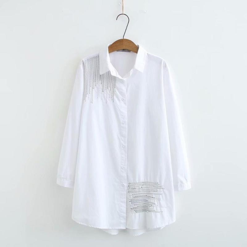 Solid white Simple embroidery women loose plus size shirts 2021 new casual ladies spring autumn blouse female tops oversize
Solid white Simple embroidery women loose plus size shirts 2021 new casual ladies spring autumn blouse female tops oversize