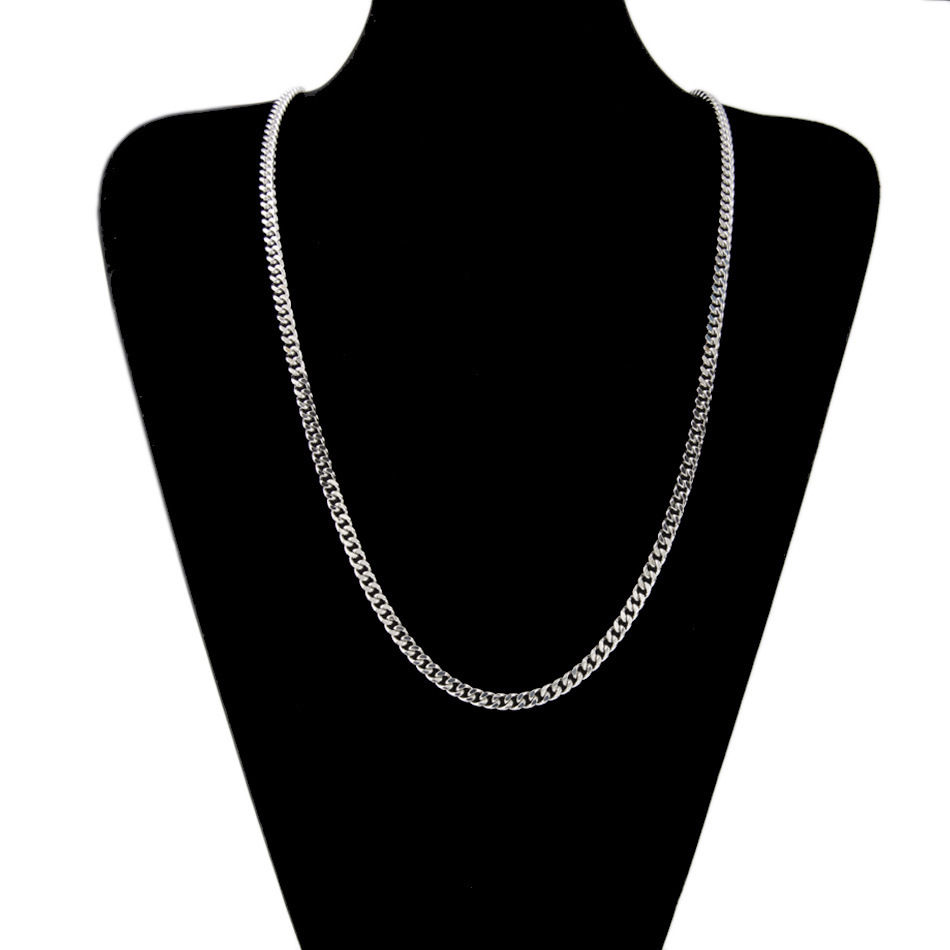 3mm 5mm Sier Cuban Link Chain Necklaces Men Women Gold Plated Hip Hop Necklace Fashion Jewelry