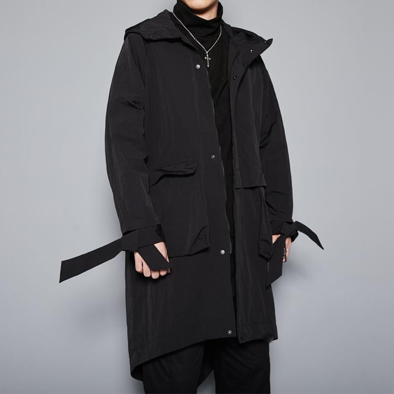 2020 function British clipped Japanese pocket hooded medium long autumn/winter trench coat jacket for men, Black
2020 function British clipped Japanese pocket hooded medium long autumn/winter trench coat jacket for men, Black