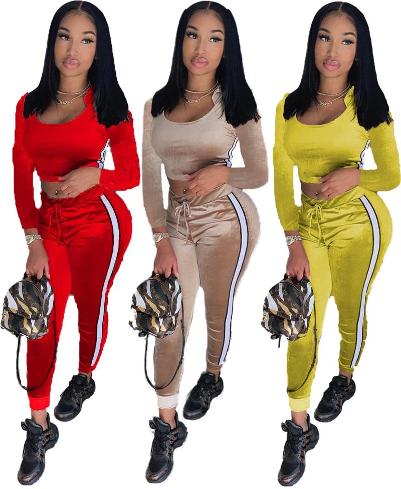 Autumn Velvet Striped Tracksuit Women Set Long Sleeve Zipper Crop Top Pants Running Sportswear Fitness Energy Jogging Outfits, Yellow two piece set
Autumn Velvet Striped Tracksuit Women Set Long Sleeve Zipper Crop Top Pants Running Sportswear Fitness Energy Jogging Outfits, Yellow two piece set