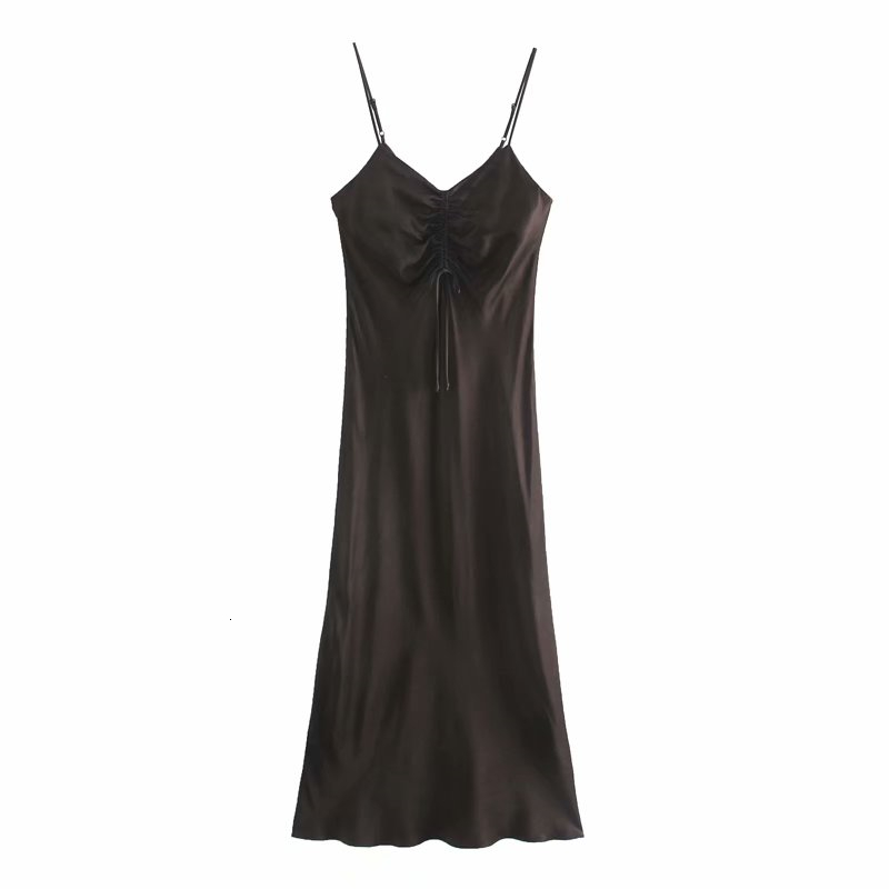 2021 New Sexy De Cetim Marrom Moda Senhoras Com Decote Em v Drapeado Vestidos Longos Elegante Feminino Cinta Vestido Menina B6uk, Brown
2021 New Sexy De Cetim Marrom Moda Senhoras Com Decote Em v Drapeado Vestidos Longos Elegante Feminino Cinta Vestido Menina B6uk, Brown