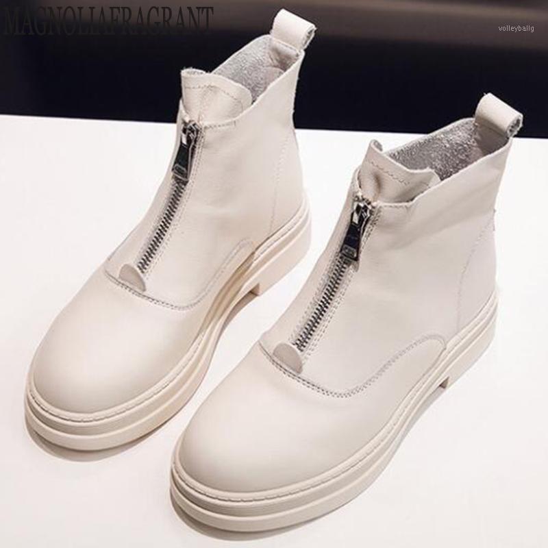 Fall / winter front zip female short boots Genuine Leather boots women British wind thick bottom womens botas mujer y4351, Beige
Fall / winter front zip female short boots Genuine Leather boots women British wind thick bottom womens botas mujer y4351, Beige