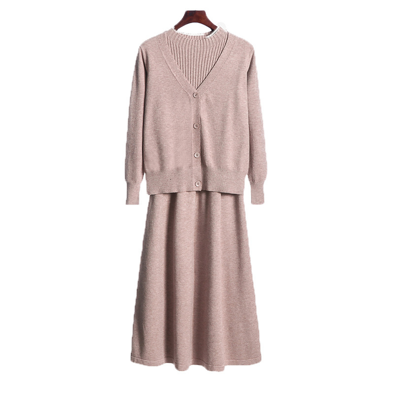 2021 New High Quality Winter Women's Casual Long Sleeved Cardigan + Suspenders Sweater Vest Two Piece Runway Dress Suit Sqki, Khaki
2021 New High Quality Winter Women's Casual Long Sleeved Cardigan + Suspenders Sweater Vest Two Piece Runway Dress Suit Sqki, Khaki