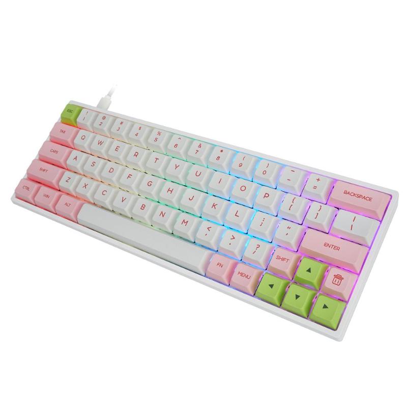 SK64S 64Key RGB Backlit Mechanical Gaming Keyboard NKRO bluetooth5.1 Type-C Dual-Mode PBT Keycap Gateron Optical Switch Keyboard
SK64S 64Key RGB Backlit Mechanical Gaming Keyboard NKRO bluetooth5.1 Type-C Dual-Mode PBT Keycap Gateron Optical Switch Keyboard