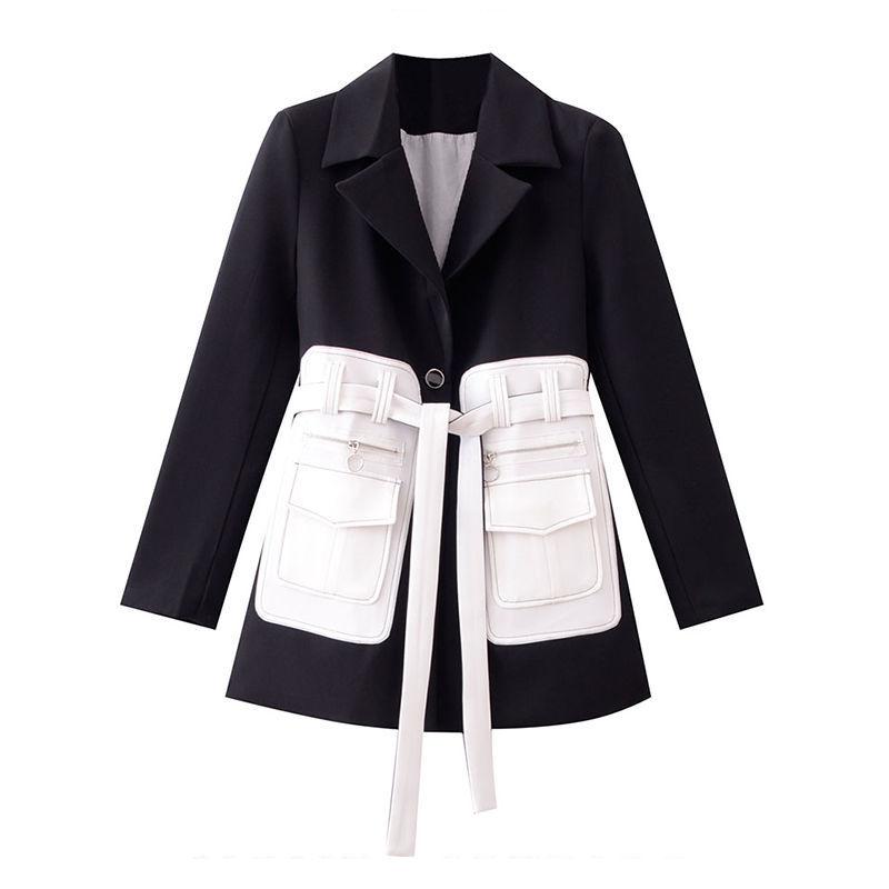 Niche design sense black suit jacket women's spring and autumn 2020 new slim temperament waist tie small suit
Niche design sense black suit jacket women's spring and autumn 2020 new slim temperament waist tie small suit