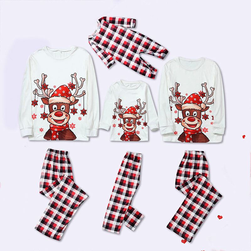 Family Christmas Pajamas Set New Year Matching Clothes Xmas Adult Mom And Daughter Mother Daddy Sleepwear 2Pcs Outfits 201128