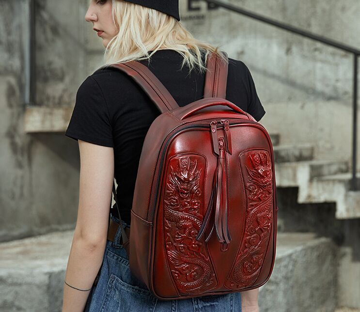 Stylish backpacks 3D wolf head backpack special cool shoulder bags for teenage girls PU leather laptop school bags