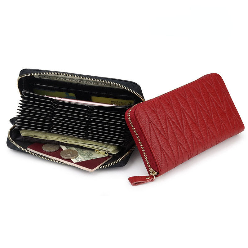 womens long wallet large capacity leather RFID anti-theft brush organ card bag top layer leather zipper Bags, Black
womens long wallet large capacity leather RFID anti-theft brush organ card bag top layer leather zipper Bags, Black