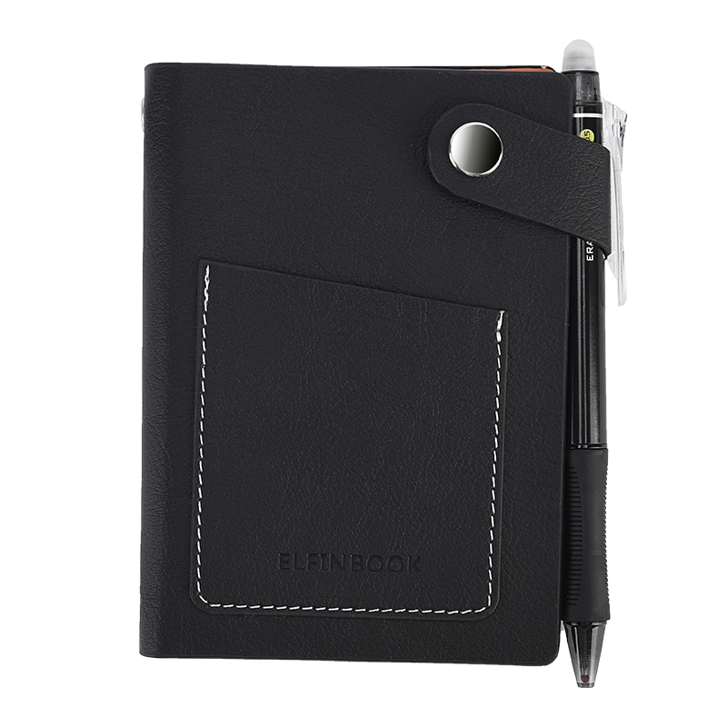 Elfinbook Mini Smart Reusable Erasable Faux Leather Notebook Paper Notepad Diary Journal Office School Travelers Like Rocketbook T200727