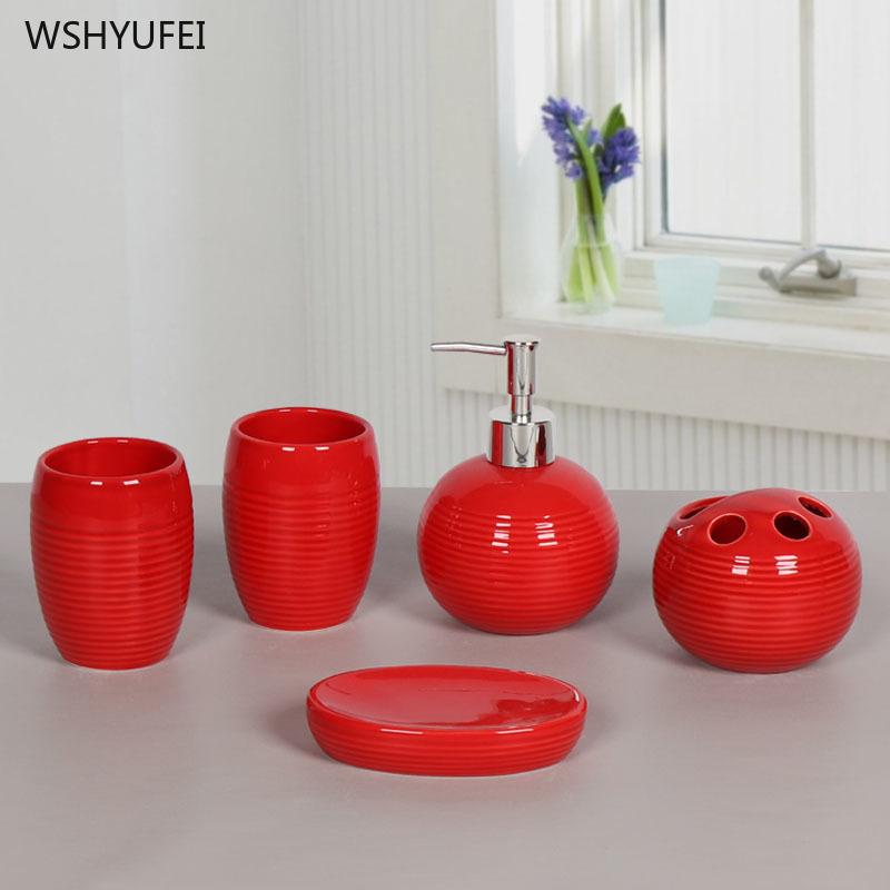 European Style Simplicity Ceramic Five-piece Bathroom Wash Set Portable Home Hotel Bathroom Supplies Ornaments Accessories
European Style Simplicity Ceramic Five-piece Bathroom Wash Set Portable Home Hotel Bathroom Supplies Ornaments Accessories