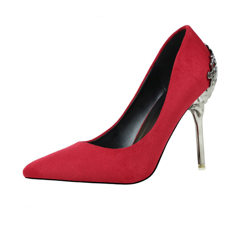 Free shipping Pumps 2019 Korean version pointed toe single shoes wedding shoes red bride shoes metallic hollow suede stilettos, Black
Free shipping Pumps 2019 Korean version pointed toe single shoes wedding shoes red bride shoes metallic hollow suede stilettos, Black