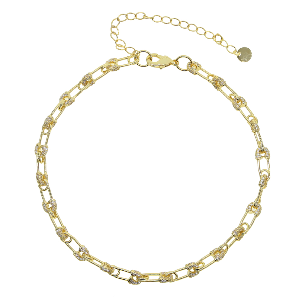 Gold color sparling cz safety pin charm chain bracelet necklace earring gorgeous fashion women jewelry set